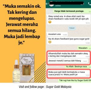 Sugar Gold Oil &#8211; Face oil MALAYSIA- Luxury Beauty OIl, KOSMETIK CIDA