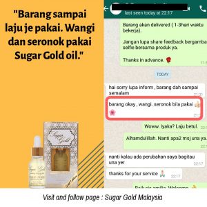 Sugar Gold Oil &#8211; Face oil MALAYSIA- Luxury Beauty OIl, KOSMETIK CIDA