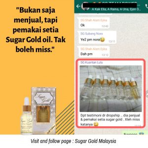 Sugar Gold Oil &#8211; Face oil MALAYSIA- Luxury Beauty OIl, KOSMETIK CIDA