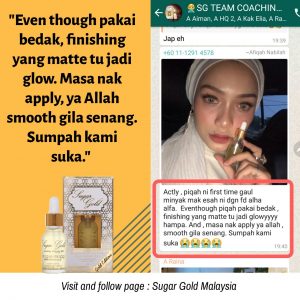 Sugar Gold Oil &#8211; Face oil MALAYSIA- Luxury Beauty OIl, KOSMETIK CIDA