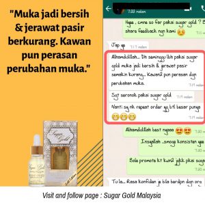 Sugar Gold Oil &#8211; Face oil MALAYSIA- Luxury Beauty OIl, KOSMETIK CIDA