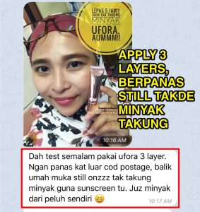 KELEBIHAN &#038; KEPENTINGAN MEMAKAI UFORA SUNSCREEN SPF50 PA++, KOSMETIK CIDA